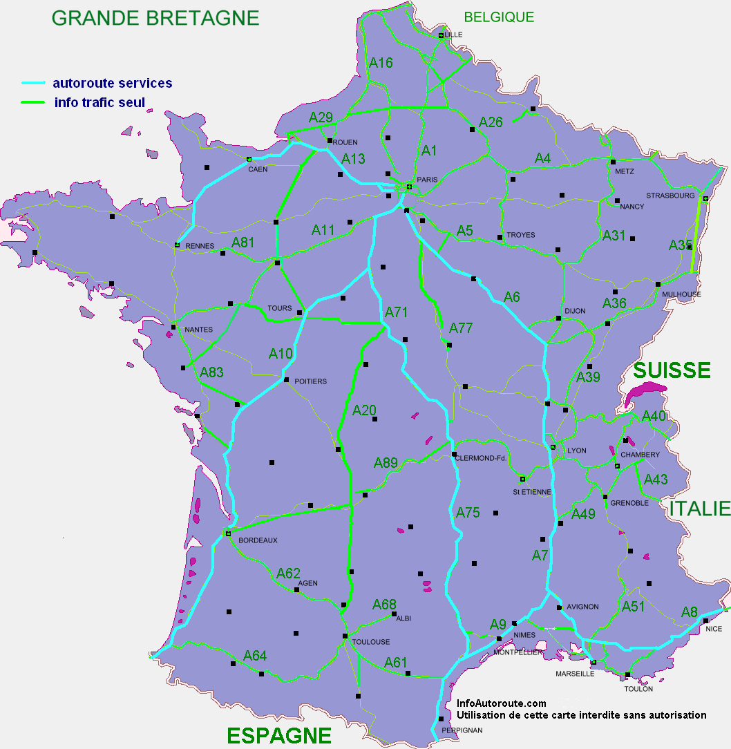 Carte Des Autoroutes En France Vacances Arts Guides Voyages